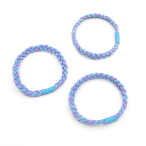 Set 3 Gomas Trenzadas Azules