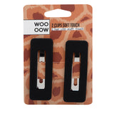 WOO OOW Set 2 Clips Soft Touch Negro