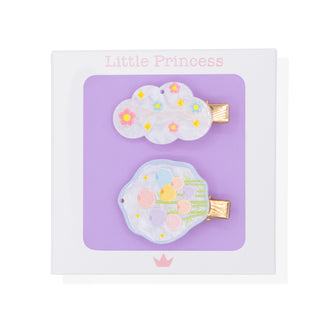 Little Princess Set 2 Clips Nube y Flores