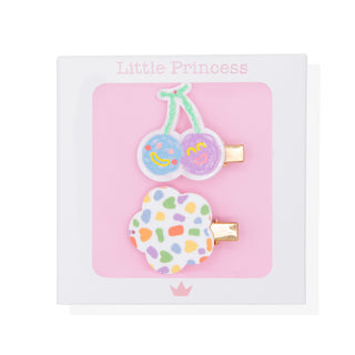 Little Princess Set 2 Clips Cereza y Flor