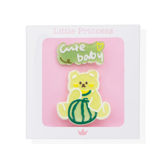 Little Princess Set 2 Clips Osito Baby Verde