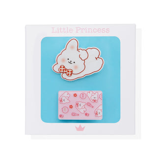 Little Princess Set 2 Clips Conejito Cute Rosa