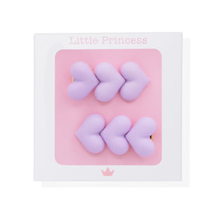 Little Princess Clips Corazones Lilas