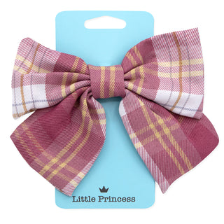 Little Princess Pasador Lazo Grande Cuadros