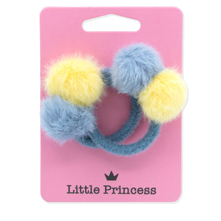 Little Princess Set 2 Gomas Pompones Amarillo y Azul
