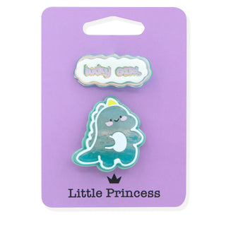 Little Princess Set 2 Clips Dinosaurio