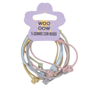 Set 5 Gomas Dobles Pastel con Nudo