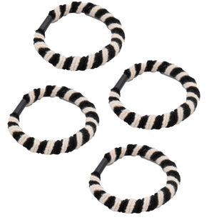 Set 4 Gomas Twist Beige y Negro