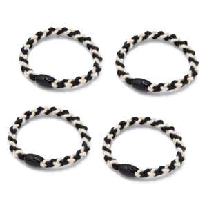 Set 4 Gomas Trenzadas Blanco y Negro