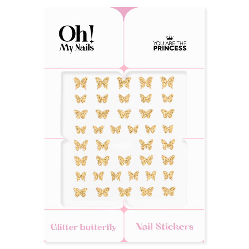 Oh My Nails Stickers Glitter Butterfly