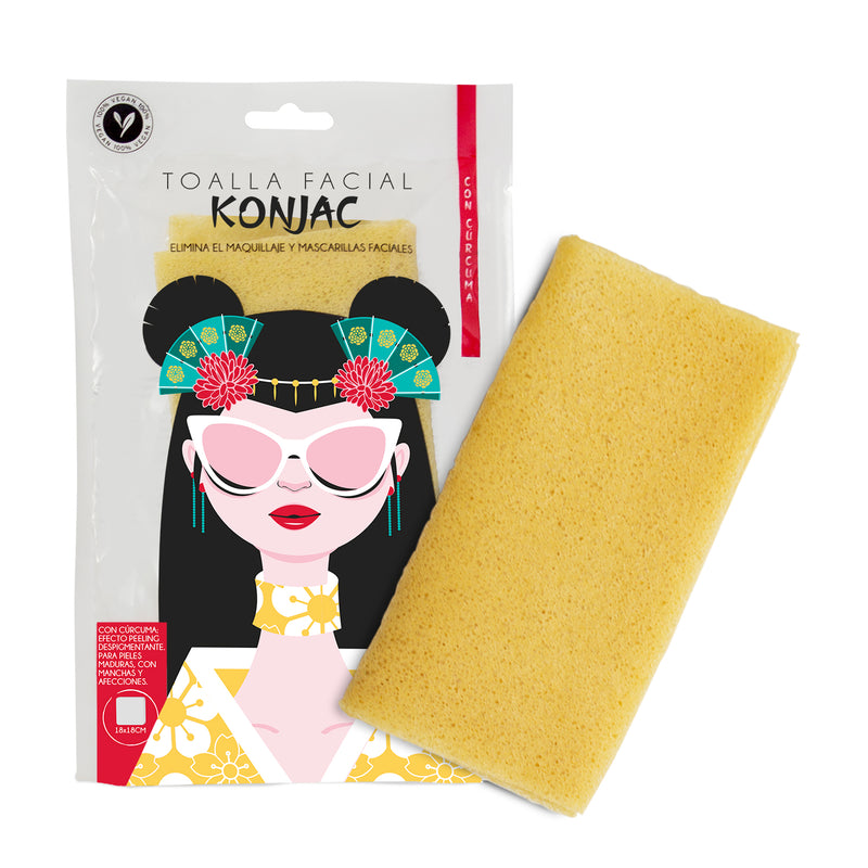 Toalla Facial Konjac Cúrcuma